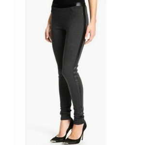 Trouve gray faux leather tux trim leggings  S
